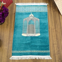 Makam-ı İbrahim Lüks Şönil Seccade Turkuaz 70x126cm 240 Gr Çok Renkli