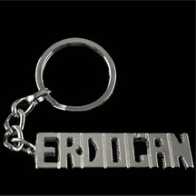 Erdoğan İsimli Anahtarlık Gümüş