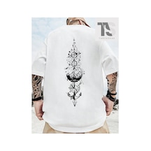 Tarzsokak Homme Erkek Sırt Baskılı Düşük Omuz T-shirt Mavi