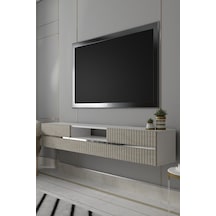 180dhdtdaç5btg Tedy Duvara Monte Pleksi Lazer Desen Kapaklı Tv Sehpası Beyaz-traverten-gümüş