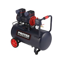 Proter 2HP 8 Bar Yüksek Hızlı Yağsız Sessiz Hava Kompresörü 50 L