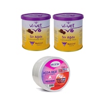 Vi-Vet Natürel Konserve Sir Ağda 800 ML x 2 + Ekamix Rulo Ağda Bezi 100 M