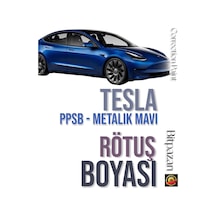 Tesla Deep Blue Metalik Koyu Mavi Profesyonel Rötuş Boyası Taş İzi Ve Çizik Giderici 25ml, Ppsb