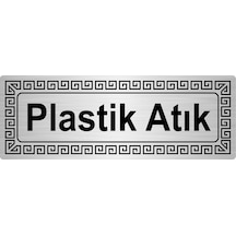 Plastik Atık 7Cmx20Cm Metal Yönlendirme Levhası Gümüş Renk Metal