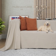 Kaymaz Koltuk Örtüsü Çift Taraflı Mikrofiber Şönil 175x350 Cm Xl- Kil Kedi Köpek Ve Çocuk Dostu L