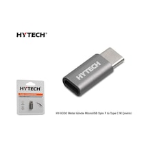 Hytech Hy-Xo30 Gümüş Metal Gövde Microusb 5Pin F To Type C M  Çevi