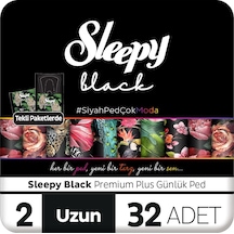 Sleepy Black Premium Plus Günlük Ped Uzun 32 Adet