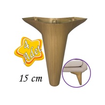 4 Adet Zelve 15 Cm Açık Ceviz Lüx Mobilya Kanepe Sehpa Ünite Koltuk Ayağı Baza Ayak