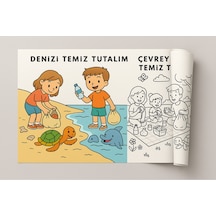 Duyarlı Çocuklar Boyama Rulosu 5 Metre Uzun Çevre, Doğa Ve Paylaşım Temalı Dev Etkinlik Kağıdı