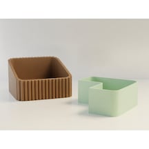 Bezos 3d Baskı Fıstık Kasesi - Çift Hazneli Kabuk Ayırıcı Sunum Kasesi - Kahverengi Mint Nıda