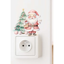 Priz Yılbaşı Noel Baba Yılbaşı Ağacı Dekoratif Priz Süsleme Sticker