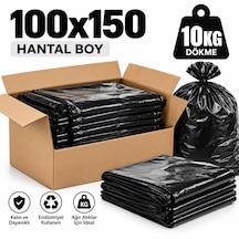 Siyah Çöp Torbası 100x150 Cm Hantal Boy 10 Kg Dökme Kalın Çöp Poşeti Endüstriyel Ağır Hizmet