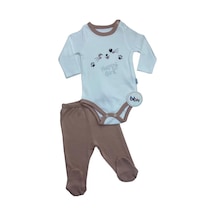 Mebs Clothing Kız Bebek Body Takım, Somon Body, Kedi Baskılı Ve Taş Süslemeli, Çıtçıtlı Çok Renkli