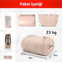 Rovos 12 Kişilik Xxl Şişme Kamp Çadırı 4 Mevsim Büyük Aile Çadırı Su Geçirmez Oxford Kumaş Kamp, Glamping Ve Outdoor Çadırı Bej - Beyaz