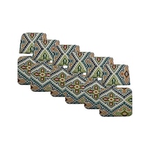 Knsz Minder Seti 6 Lı Mazlum Kilim Desen Oturma Ve Sırt Tel Sandalyesi Minderi Bir Arada Siyah