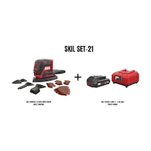 Skil Set-21 Skil Compact 3720CD Akülü Üçgen Multi Zımpara + Skil 3136AA 2.0AH Li + 2.4A Şarj Cihazı Promo