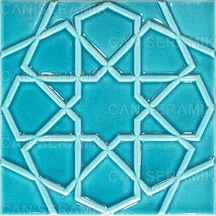 Can Seramik - 20x20 Cm. Kabartmalı Selçuklu Yıldızı Çini Karo N11.131