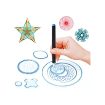 Desen Çizim Cetveli Spirograph 3 Boyutlu 12 Adet Mavi