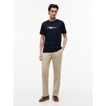 Tommy Hilfiger Scrıpt Flag Regular Tee Erkek Mavi T-shirt - Mw0mw43226