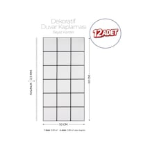 30x60 Cm Kendinden Yapışkanlı Duvar,banyo,tezgah Arası Kaplama Beyaz Kareli 12 Adet 30 X 60 Cm