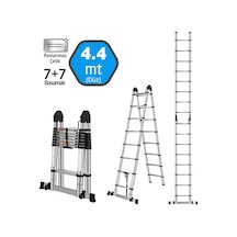 Master 504335 Paslanmaz Çelik A Tipi Teleskopik Merdiven 440 Cm