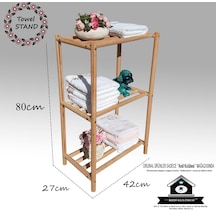 Havluluk - Doğal Ahşap Havlu Askılık - Askı - Kağıt Havluluk Bakır