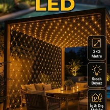 3x3 Metre Gün Işığı Ağ Led Dekoratif Aydınlatma Bahçe, Balkon Ve Organizasyon Kullanımı