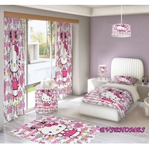 Hello Kitty Nevresim-2 Kanat Fon-120 160 Halı- Avize- Sepet