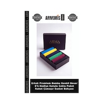 Armoris Erkek Premium Bambu Renkli Boxer 6'lı Hediye Kutulu Çoklu Paket Rahat Çamaşır Damat Bohçası Çok Renkli