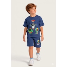 Cg Kids Brawl Stars Erkek Çocuk Tshirt & Şort Alt Üst Takım Laci Vert