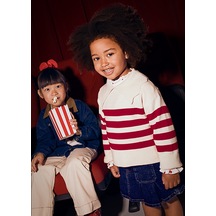 Mayoral Kırmızı Çizgili Kız Çocuk Kazak 4301 Kırmızı