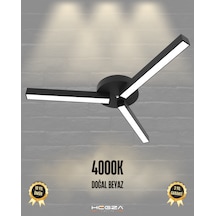 Admira -siyah Kasa, Doğal Beyaz Işık- Modern Plafonyer Led Avize Siyah