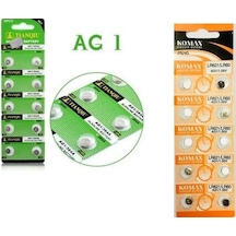 Buton Pil - Saat Lazer Hesap Makinesi Pili 10lu Paket Ag1 Lr621/lr60 1.55v Çok Renkli