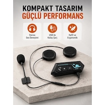 Bt22 Kablosuz Kask Kulaklığı Bluetooth 5.0, Intercom, Su Geçirmez Ve Uzun Ömürlü Batarya Yeni Nesil