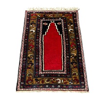 El Dokuma Sıfır Ortaköy Halısı 80x110 Lacivert Kırmızı Namazlık