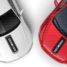 Peugeot 206 + Markalı Logolu Kaput Şerit Sticker Lüks Model