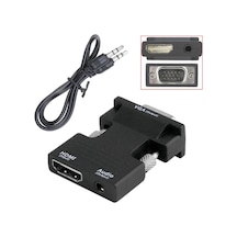 Ses Destekli Hdmi To Vga Çevirici Dönüştürücü Adaptör 1080P (551664312)