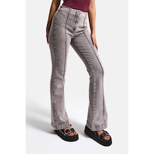 Itsbasic Kadın Gri 3s6-158 Flare Fit Esnek Kumaş Denim Jean