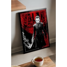 Valar Morghulis Arya Stark Siyah Ahşap Çerçeveli Poster, Dekoratif Dizi Duvar Tablosu