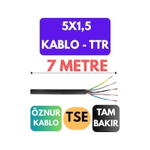 Öznur 5x1,5 Ttr Kablo Metre Seçenekli Siyah - 7 Metre