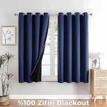 100% Zifiri Blackout Kuşgözü Dikim Tek Kanat Lacivert