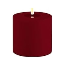 Bordo Rengi Dış Mekan Led Mum - 10x10 Cm 10c