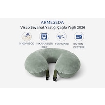 Armegeda Ortopedik Seyahat Boyun Yastığı 2026 Kırmızı Kadifemsi Visco Rahat Uyku İçin Odak Destek 01