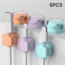 Boutiquespecial Renkli 6'li Manyetik Kablo Klipsi - Masa Altı Kablo Düzenleyici, Pürüzsüz Ve Ayarlanabilir Whıte