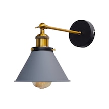 Mylights Retro Rustik Gri Başlıklı Mafsalı Aplik Hareketli Konik Aplik 18cm En Gri