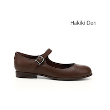 Gönderi(R) Gönderi R Kahve Antik Bilek Bağlı Mary Jane Hakiki Deri Babet Kahverengi