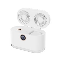 Wt-818 Çift Yapraklı Sprey Dijital Gösterge Gece Lambası Fan Pembe 0960 Beyaz