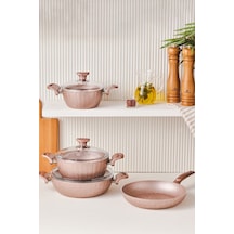Cookplus Biogranit Dream 7 Parça Tencere Seti Rose