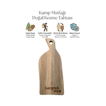 Kamptek Ahşap Doğal Kamp Kesme Tahtası Hafif Taşınabilir Çift Taraflı Sunum Ve Doğrama Tahtası Kahverengi