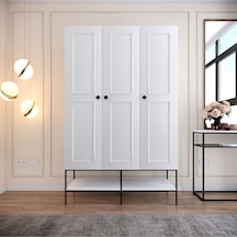 Pasific Home Martin 3 Kapaklı Gardırop Elbise Dolabı Parlak Beyaz